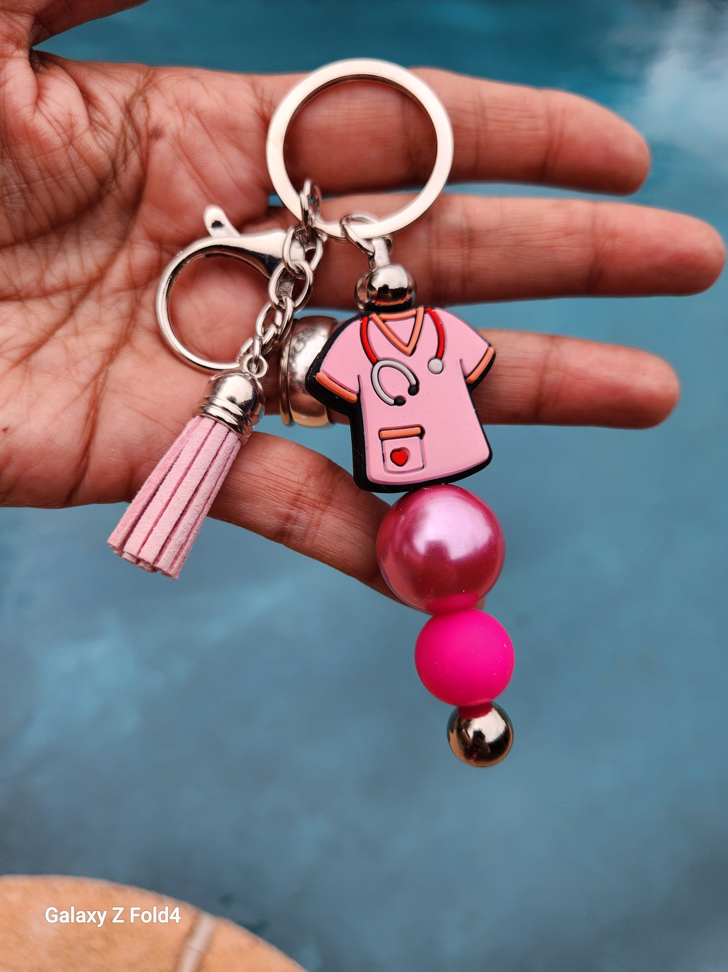 Pretty in Pink Scrubs Keychain