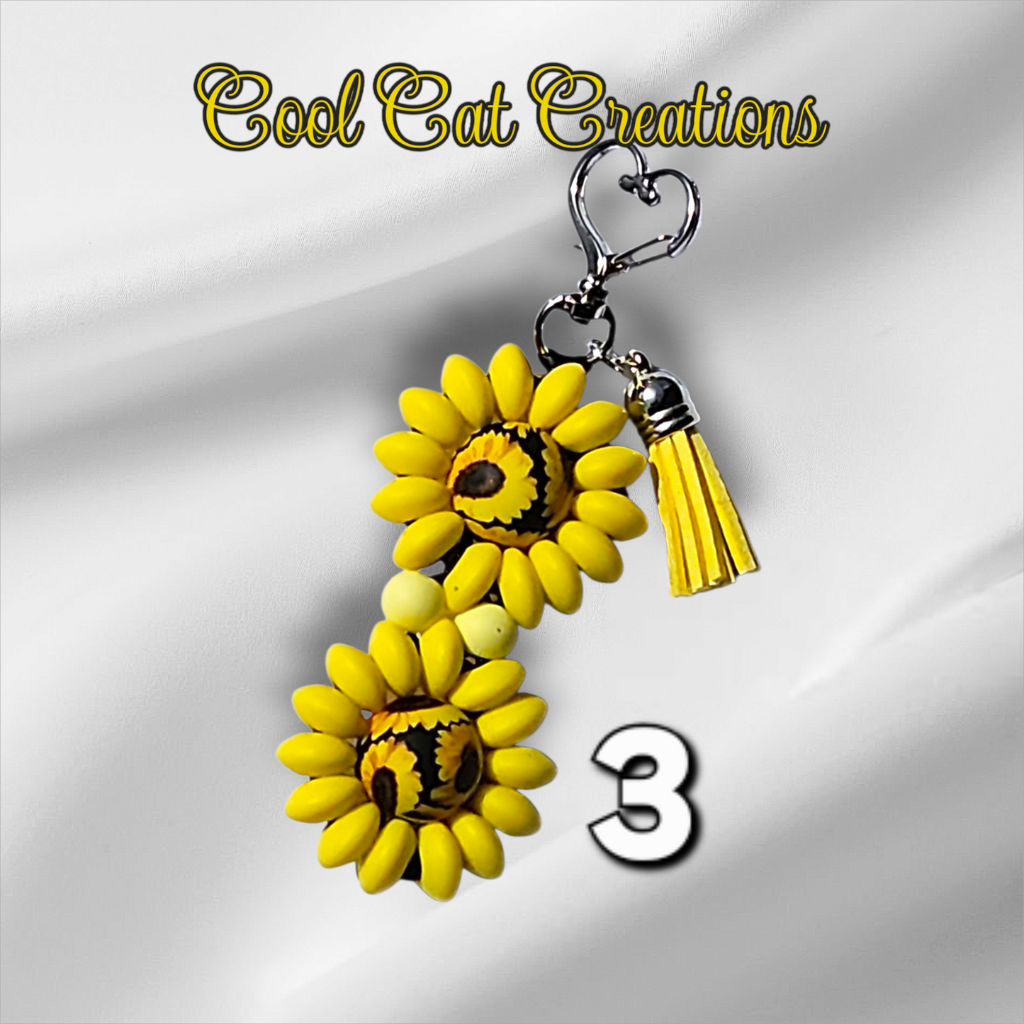 Double Flower Handcrafted Beaded Keychain/Backpack Charms/Purse Charms/ Luggage Beads