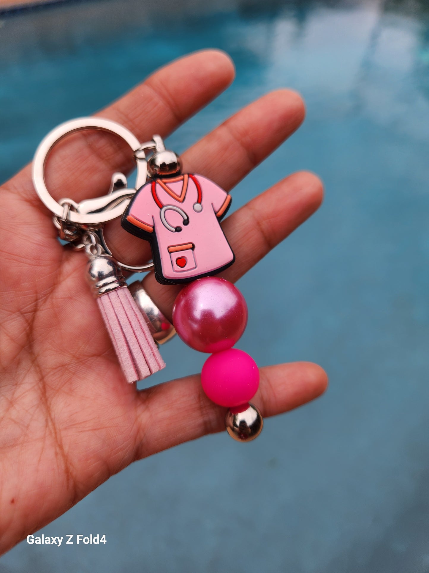 Pretty in Pink Scrubs Keychain