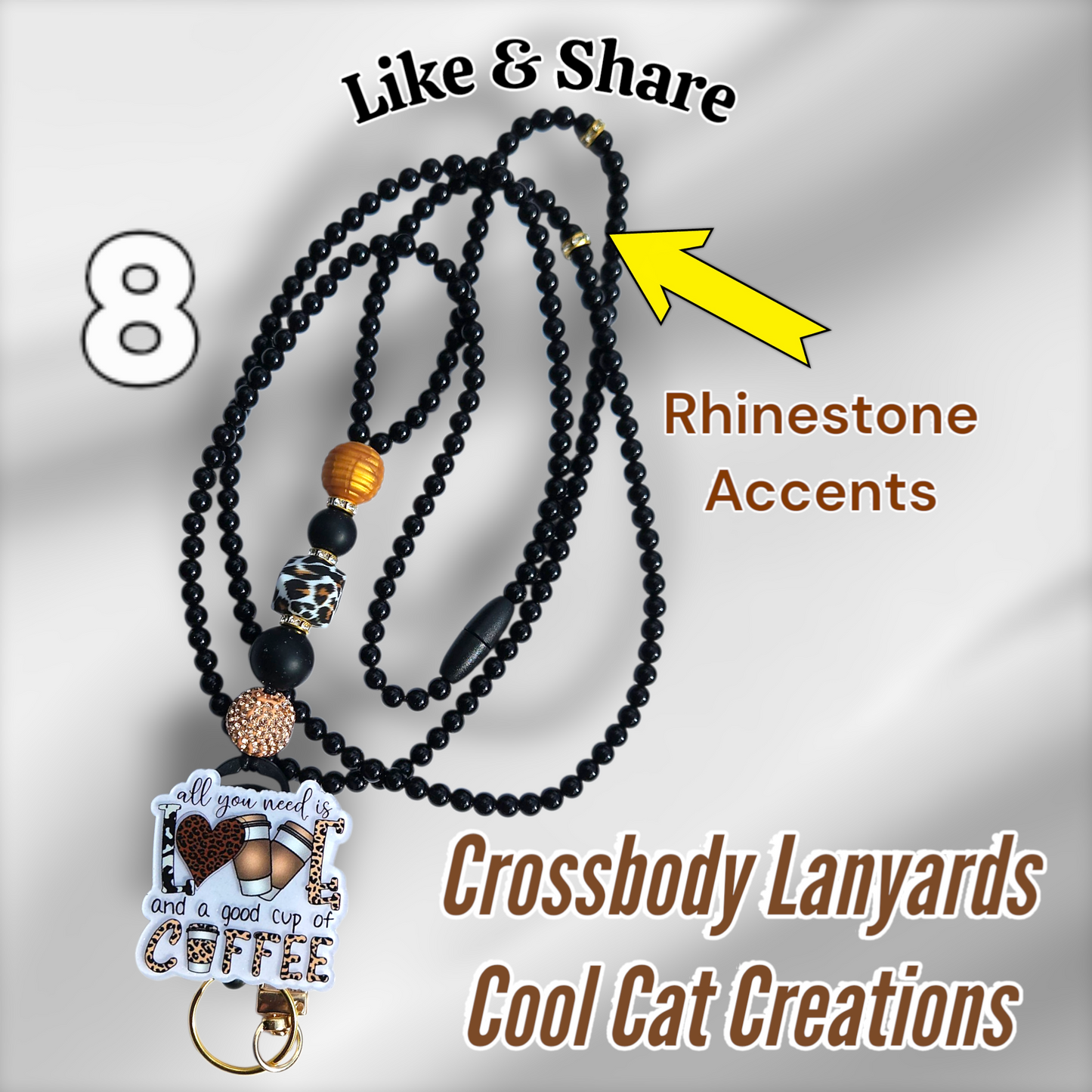 Fully-beaded Retractable Crossbody Lanyards