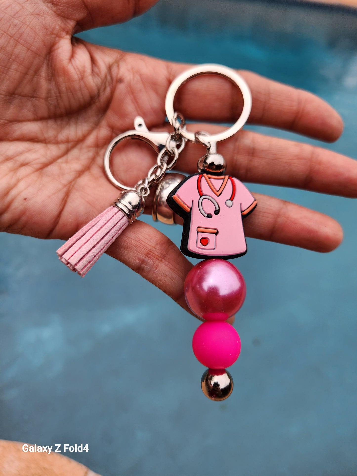 Pretty in Pink Scrubs Keychain
