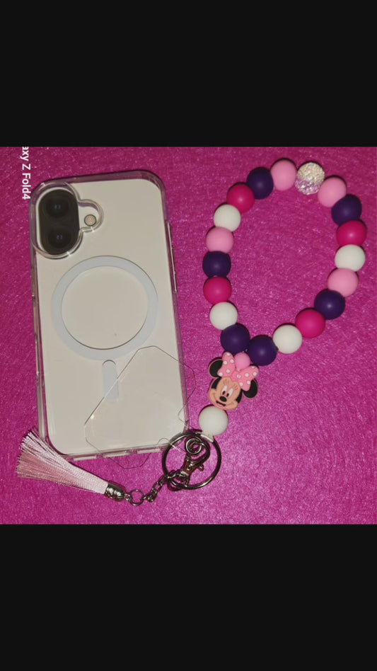 PINK/ PURPLE  Collection Phone Wristlet with Tether