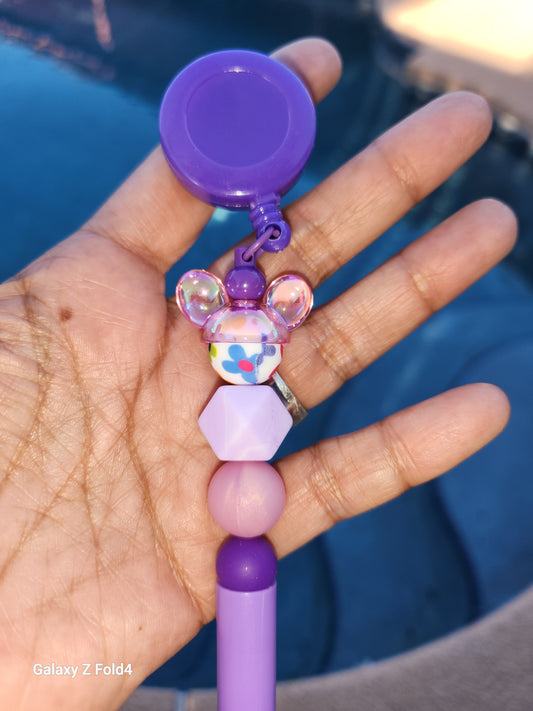Mousey Purple Combo Pen and Badge Reel 💜 Clip