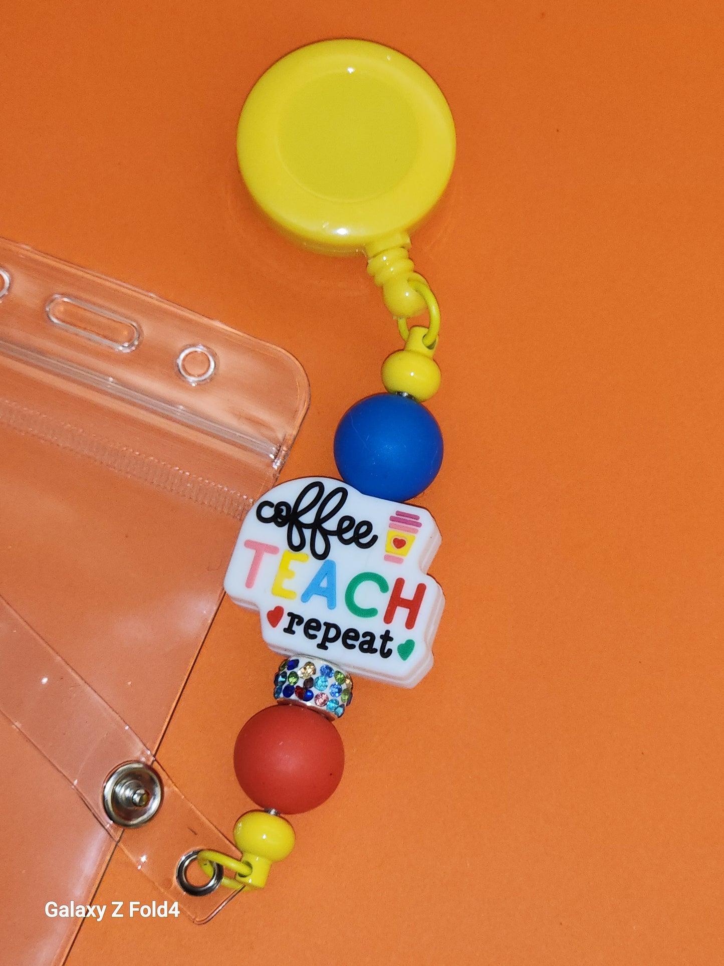 Coffee,  Teach... Repeat Badge Reel Clip