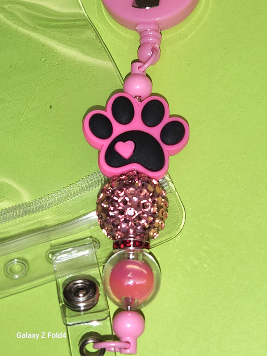 Paw-sitively Sparkly Badge Reel Clip