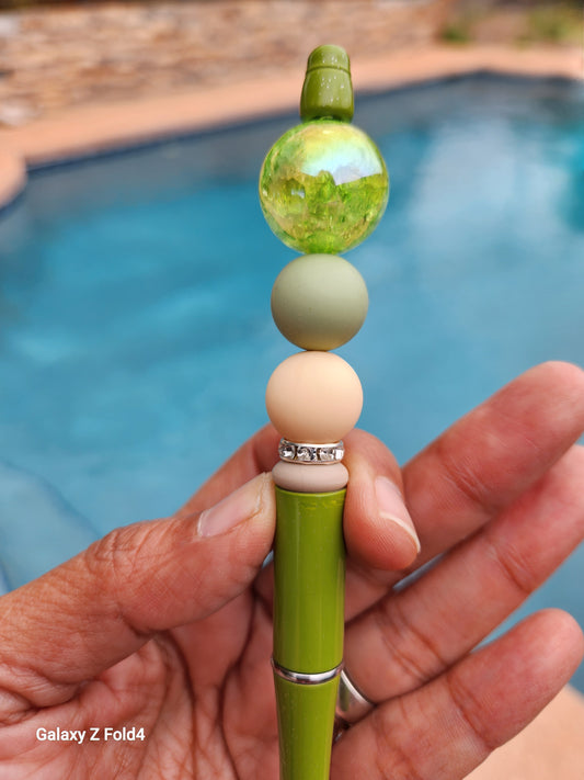 Green with Envy Beaded Pen
