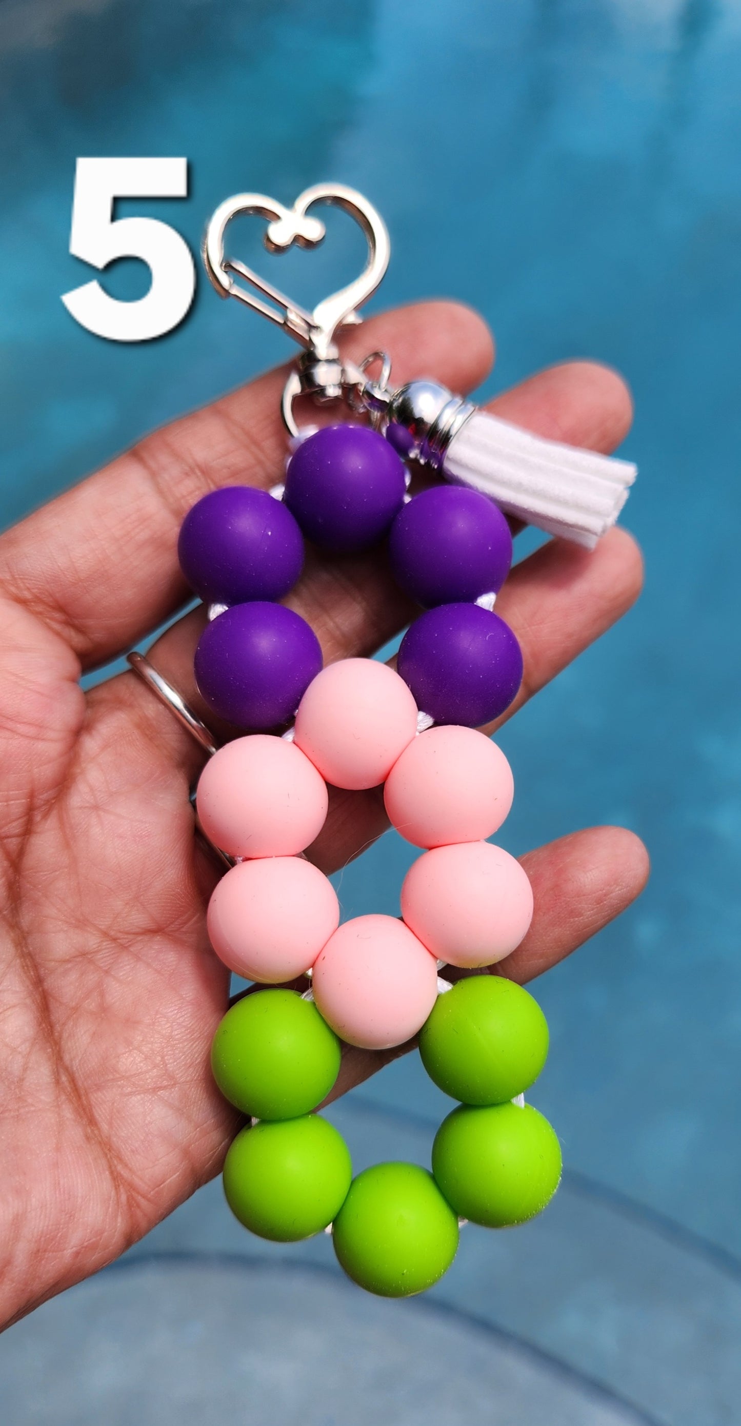 Triple Stacked Flower Keychain