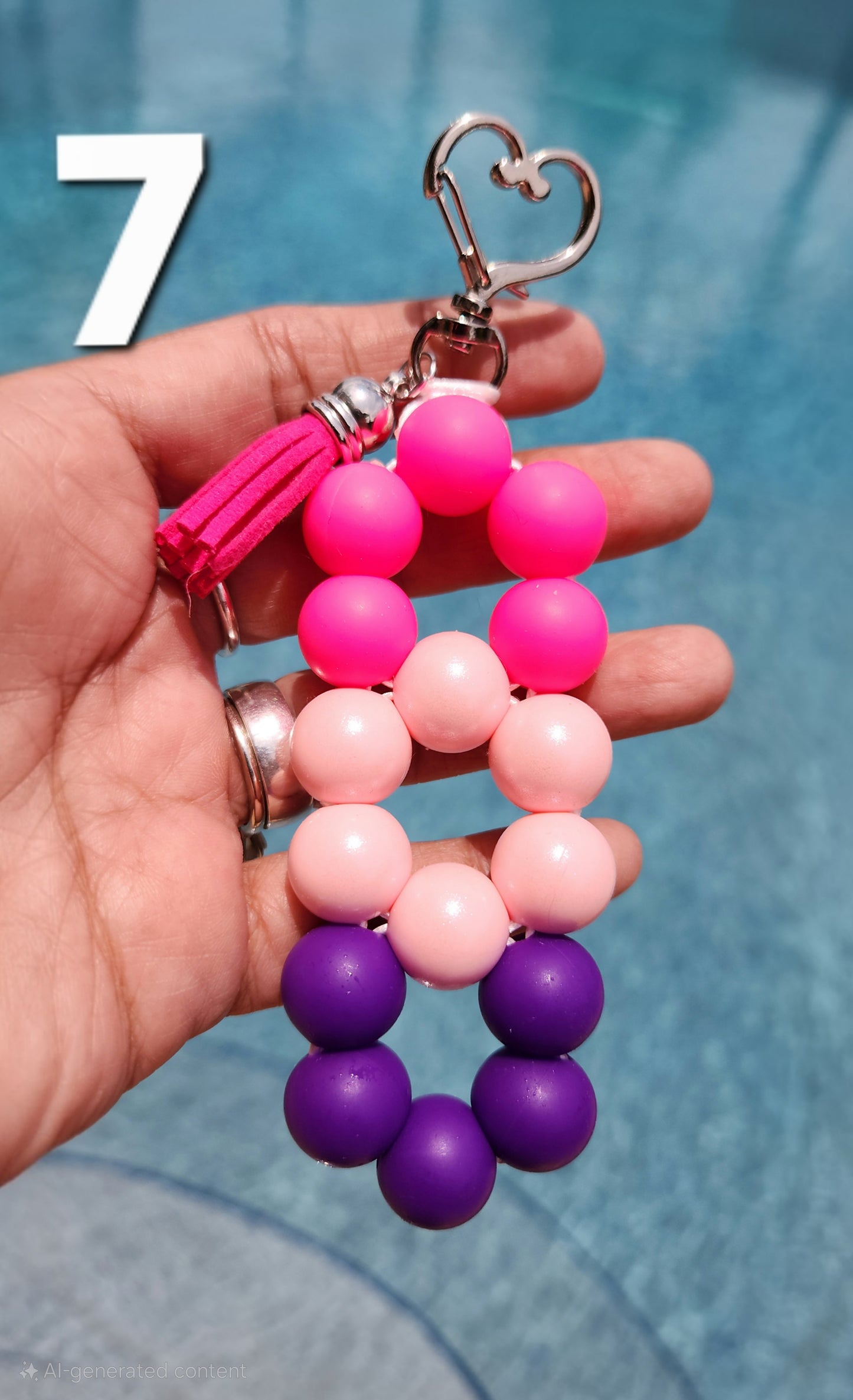 Triple Stacked Flower Keychain