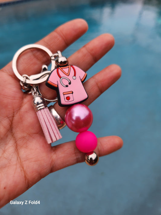 Pretty in Pink Scrubs Keychain