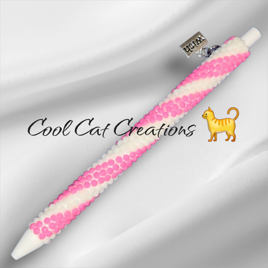 Vanilla Strawberry Swirl Rhinestone Pen