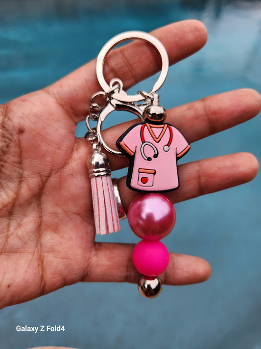 Pretty in Pink Scrubs Keychain