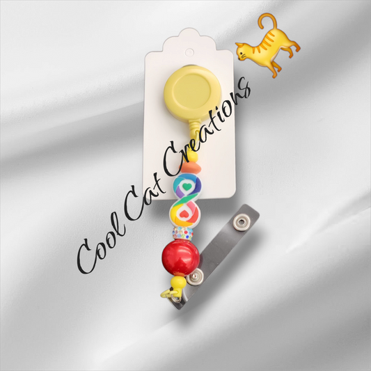 Autism Infinity Badge Reel Clip