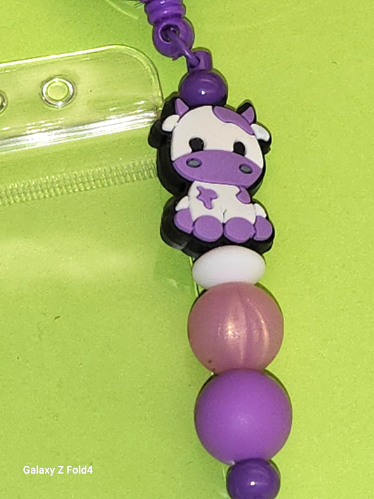 Grape Lovin' Moo Badge Reel Clip