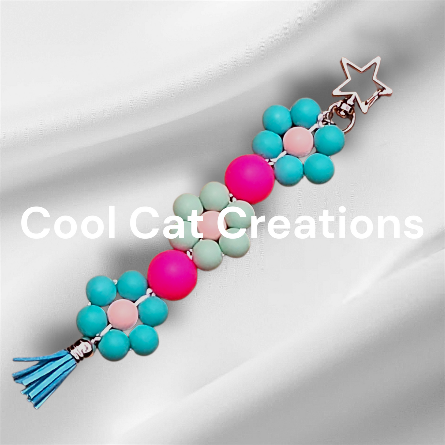Triple Stacked Flower Keychain