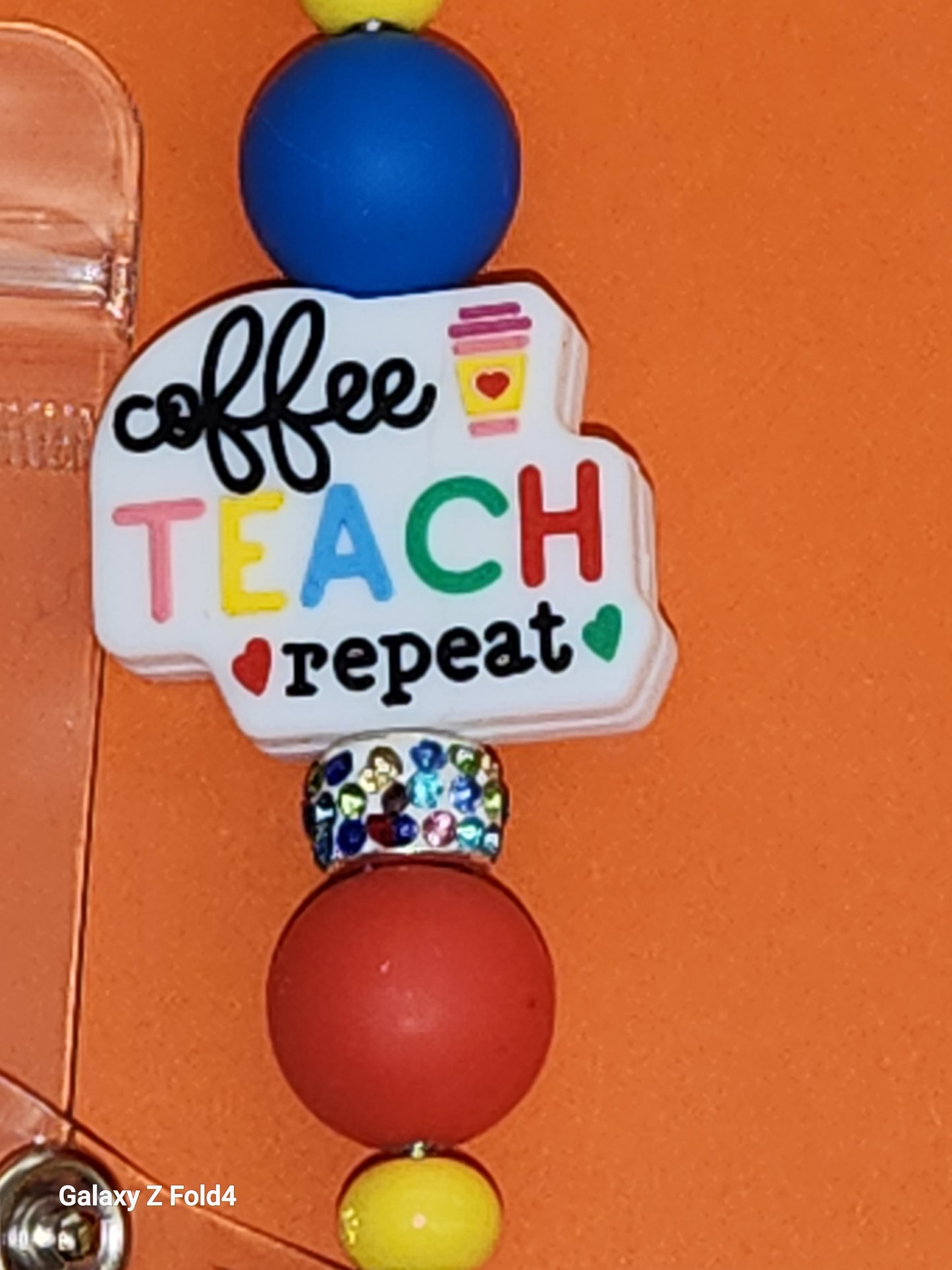 Coffee,  Teach... Repeat Badge Reel Clip