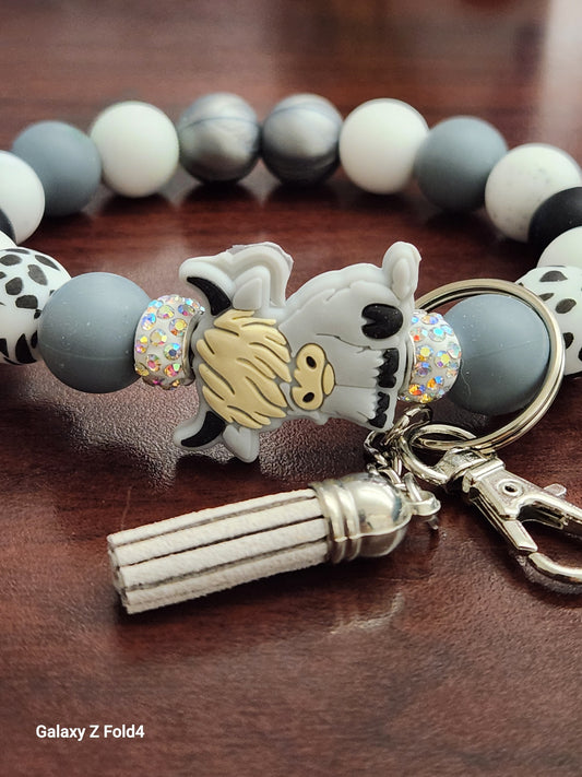 HIGHLAND Cow Beaded Wristlet/Keychain