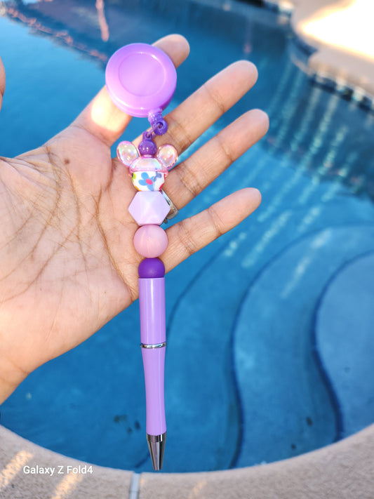 Mousey Purple Combo Pen and Badge Reel 💜 Clip