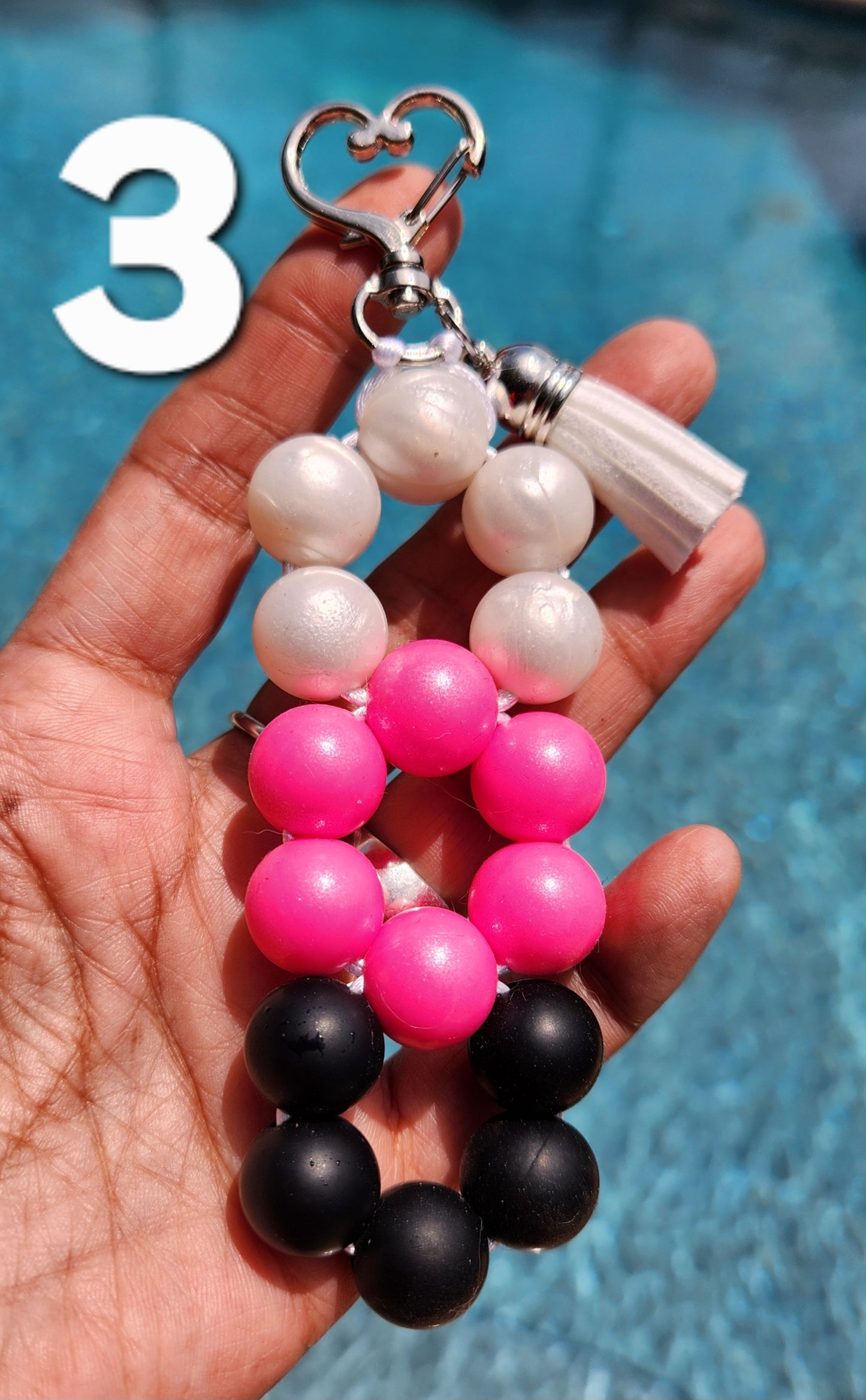Triple Stacked Flower Keychain
