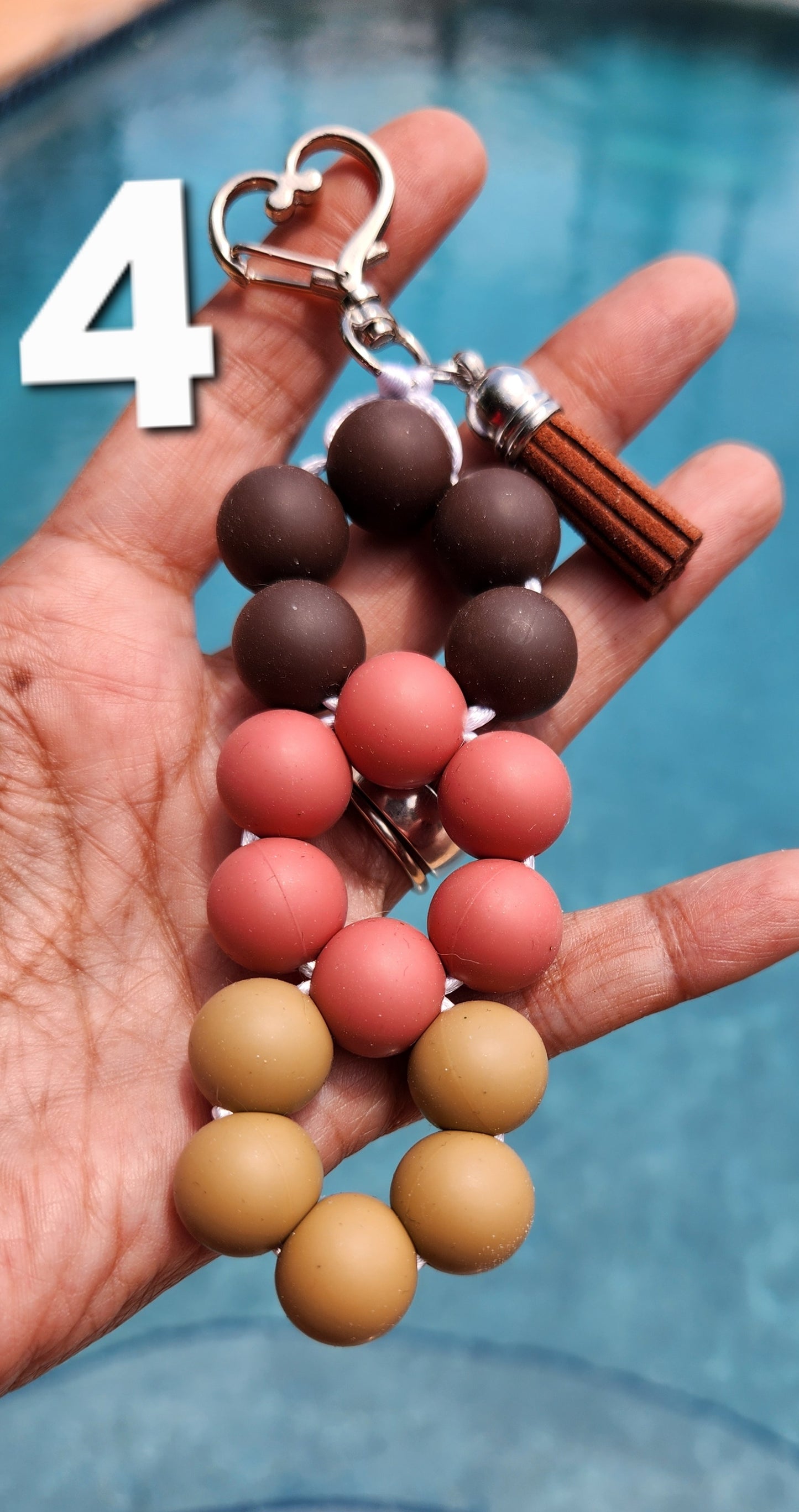 Triple Stacked Flower Keychain