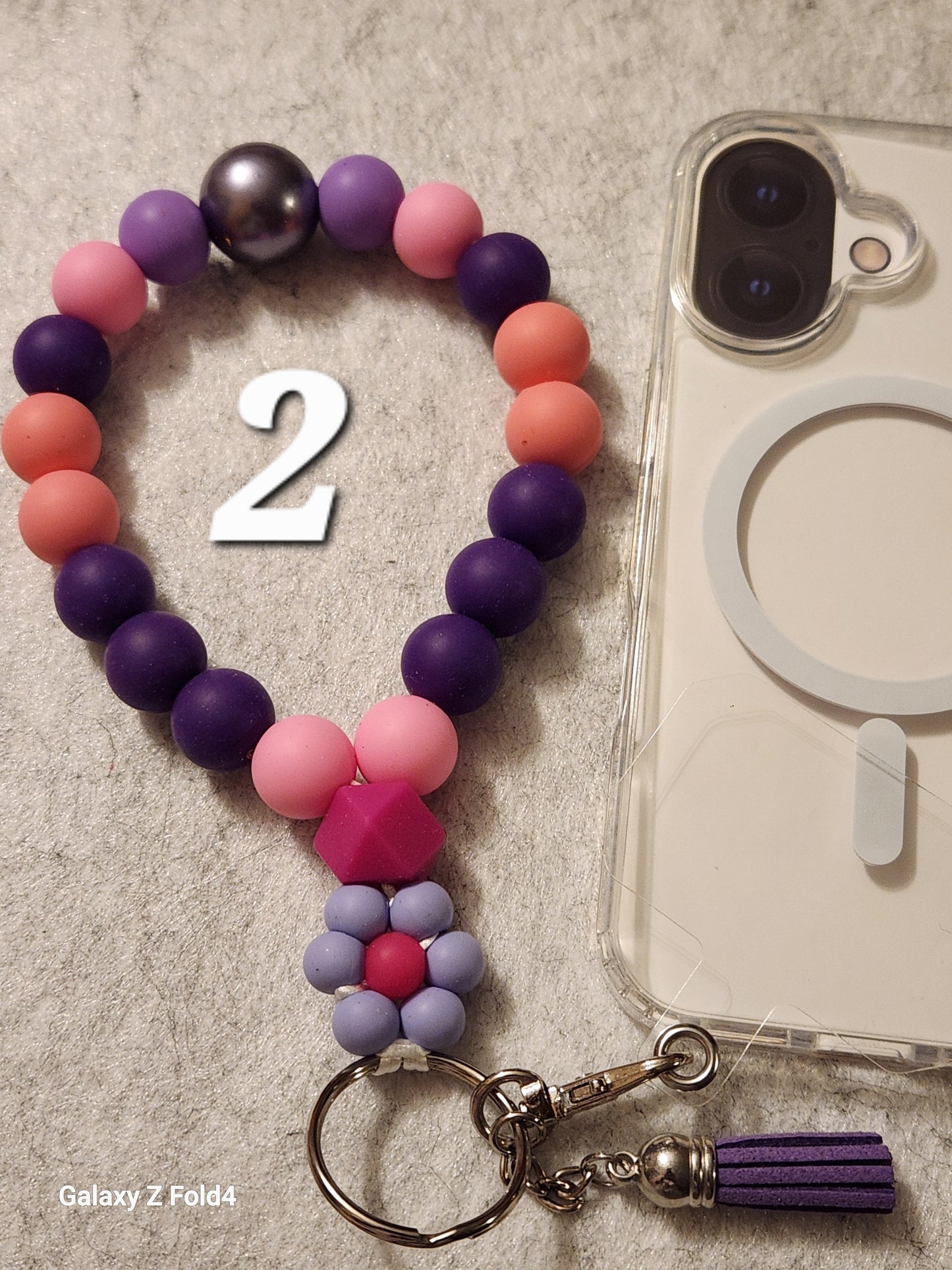 PINK/ PURPLE  Collection Phone Wristlet with Tether