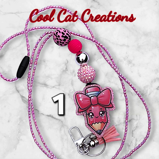 Fully-beaded Retractable Crossbody Lanyards