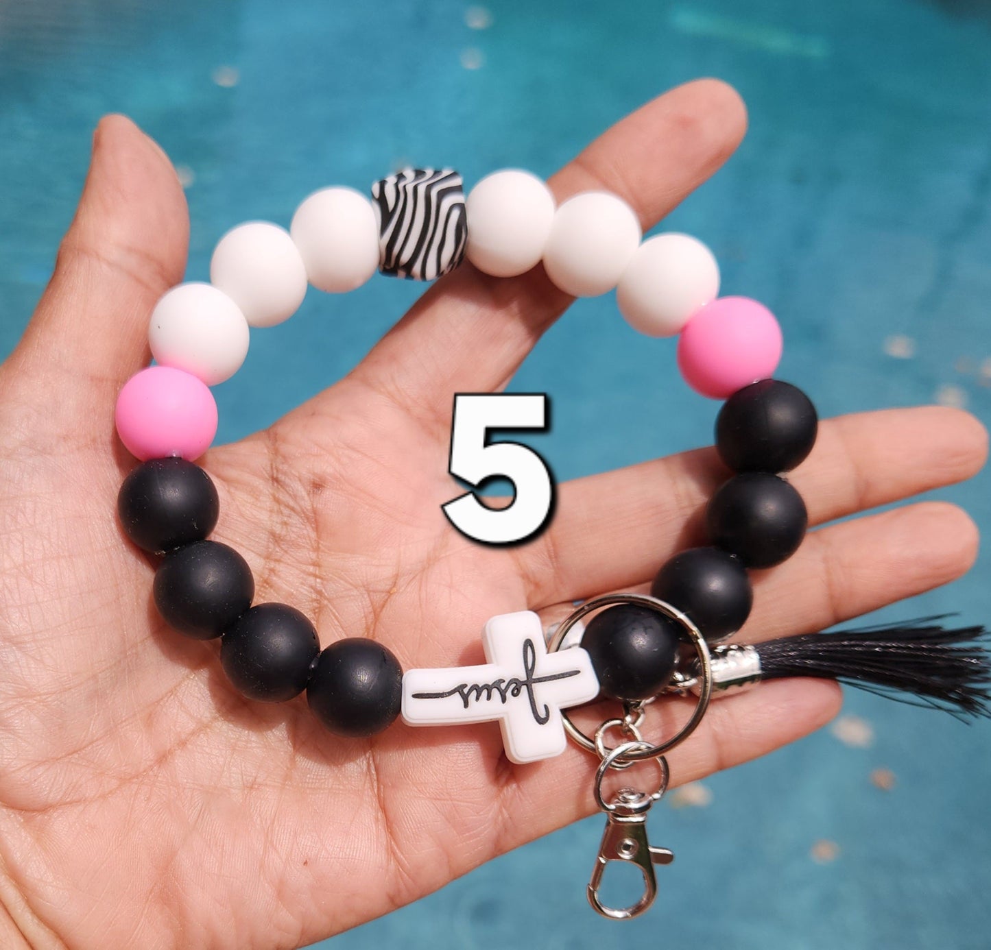 Mama and Faith Wristlet Keychains