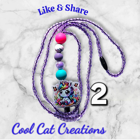 Fully-beaded Retractable Crossbody Lanyards