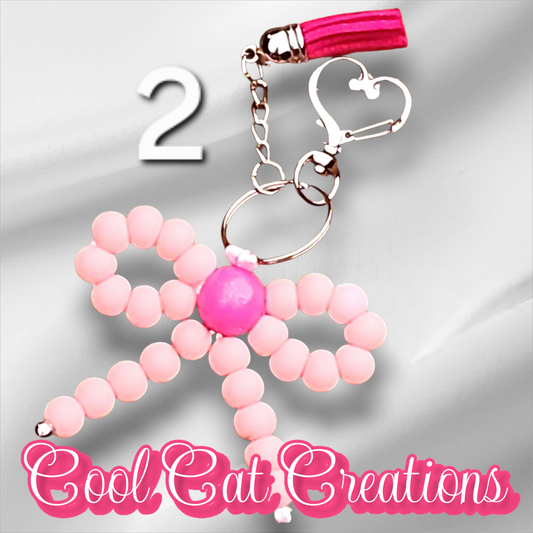 Bow Keychains, Backpack Charms,  Purse Charms,  Phone Charm,  LUGGAGE Beads